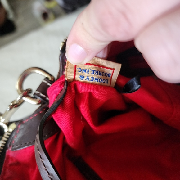 Dooney & burke brown leather purse crossbody suede - Picture 7 of 12